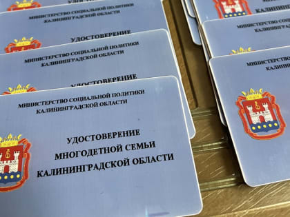Калининградские многодетные семьи начали получать пластиковые карты
