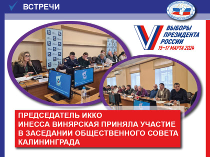 Председатель Избирательной комиссии Калининградской области приняла участие в заседании Общественного совета при администрации городского округа «Город Калининград»