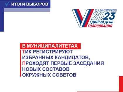 В муниципалитетах, где накануне состоялись выборы, проходит регистрация избранных кандидатов и первые заседания вновь избранных Советов