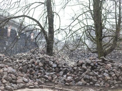 Как будто со всего города свезли: на остров Канта вывалили горы брусчатки (фото)