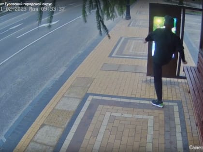 Вандал разбил экраны на нескольких остановках в центре Гусева, его задержали (видео)