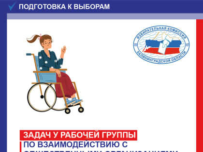 Круг задач рабочей группы Избирательной комиссии Калининградской области по работе с общественными организациями инвалидов предполагается расширить