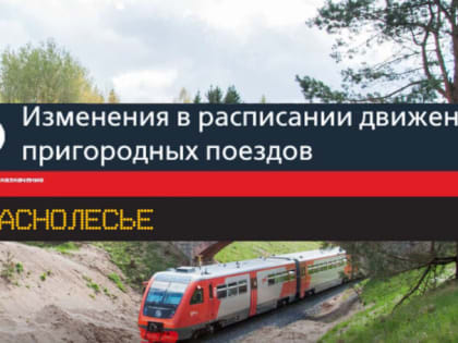 Пригородный поезд в Краснолесье будет отменен 28 июля