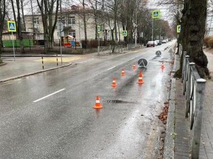 В Калининграде ехавший по встречной автомобиль сбил школьника, выскочившего на дорогу (фото)