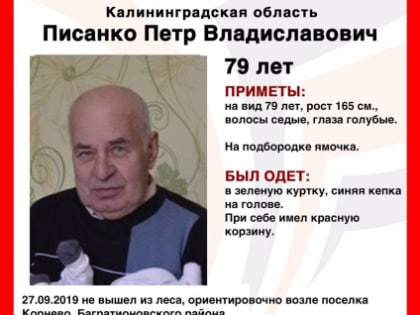 Полиция разыскивает пропавшего 79-летнего Петра Писанко