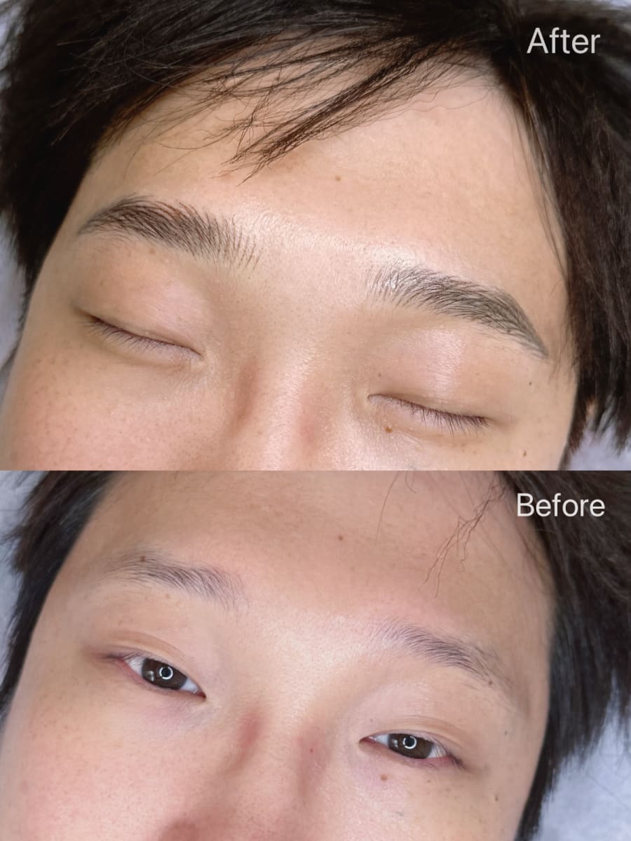 新北市新店區紋繡作品 — 瑩瑩老師 男士飄眉