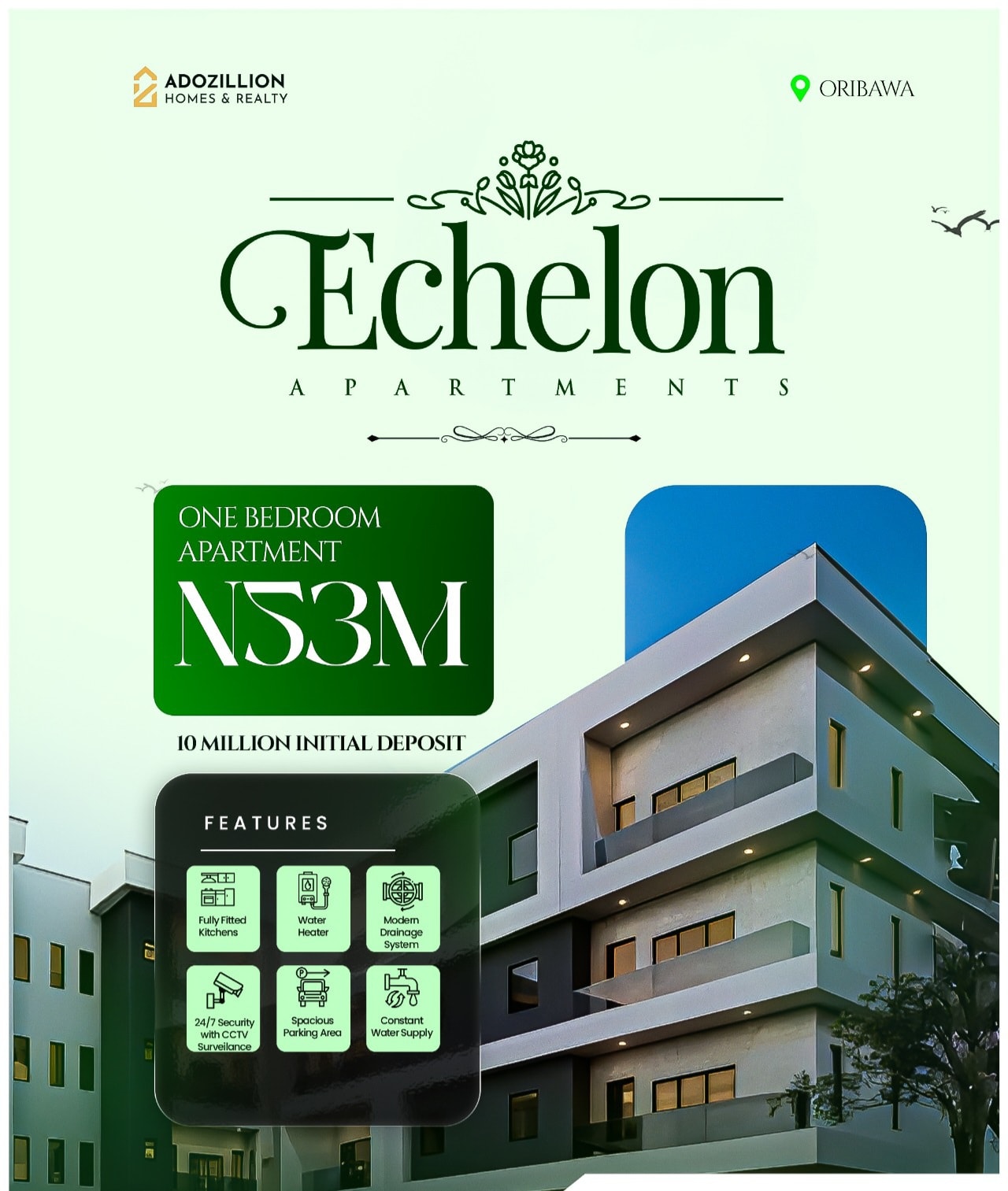 🏢 ECHELON APARTMENTS, ORIBANWA