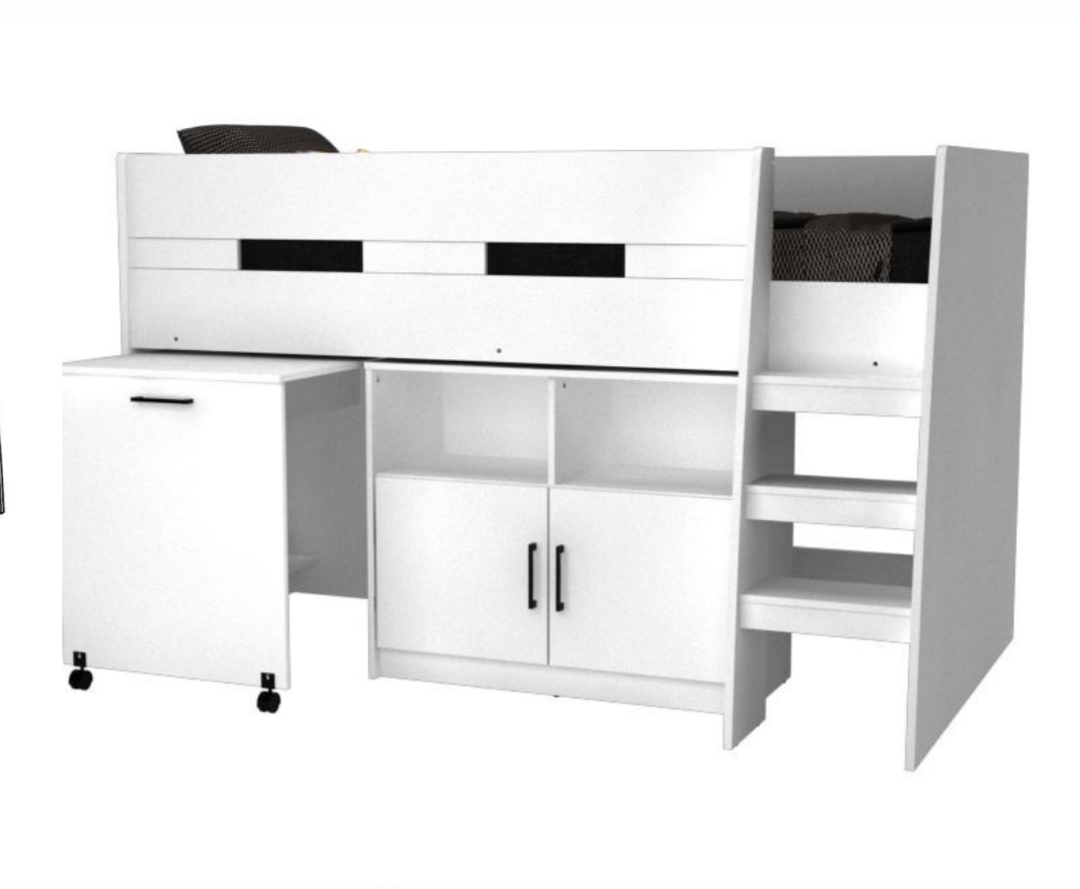 MARLA MID SLEEPER W/ DESK+STORAGE (S/2)