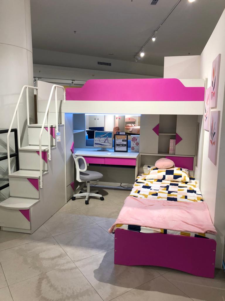 ASPEN2 MULTIFUNCTION BED PINK (S/2)