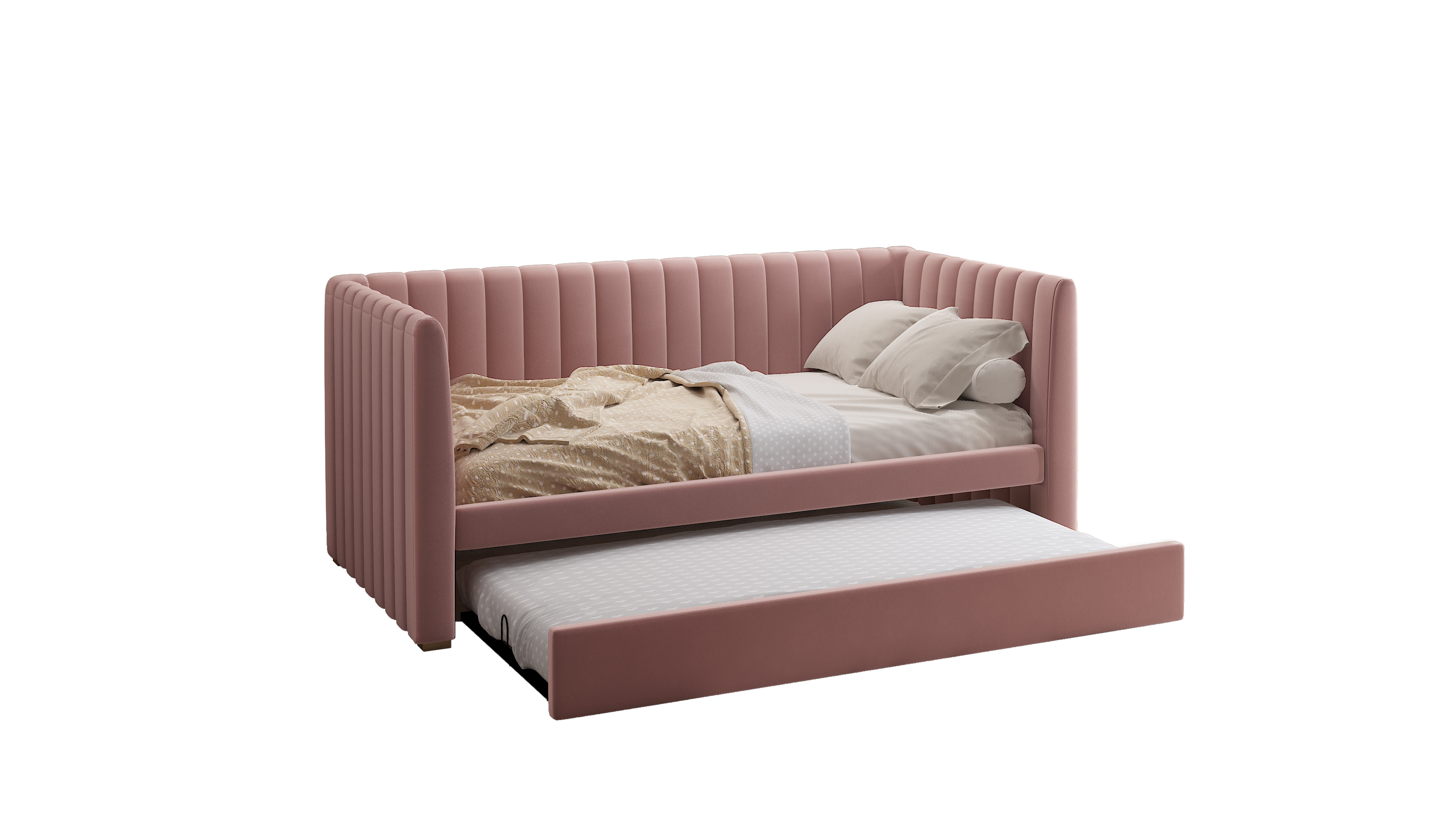 BIANCA DAY BED WITH TRUNDLE PINK (S/3)
