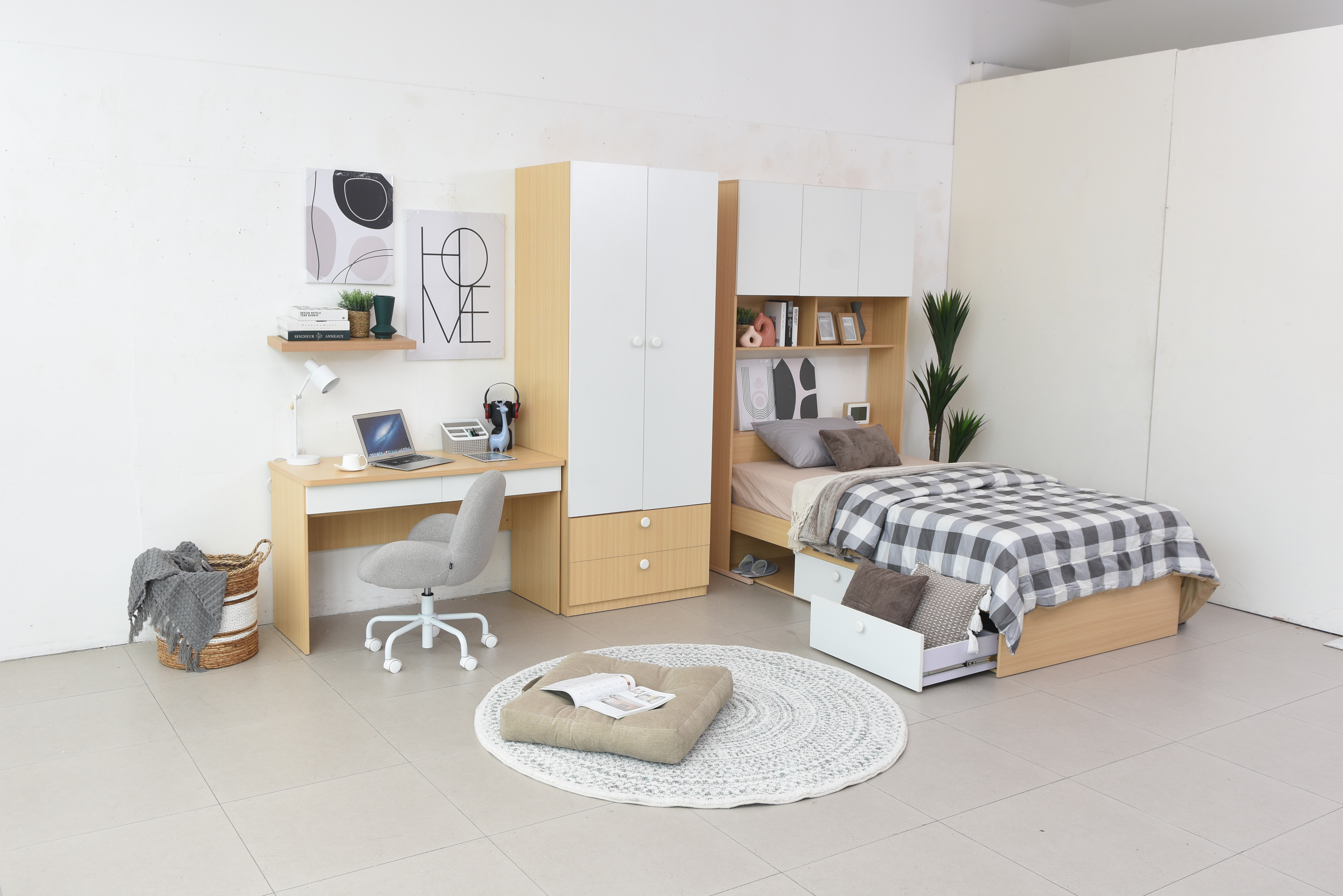 AXEL BED 120X200 CM SET WHITE (S/6)