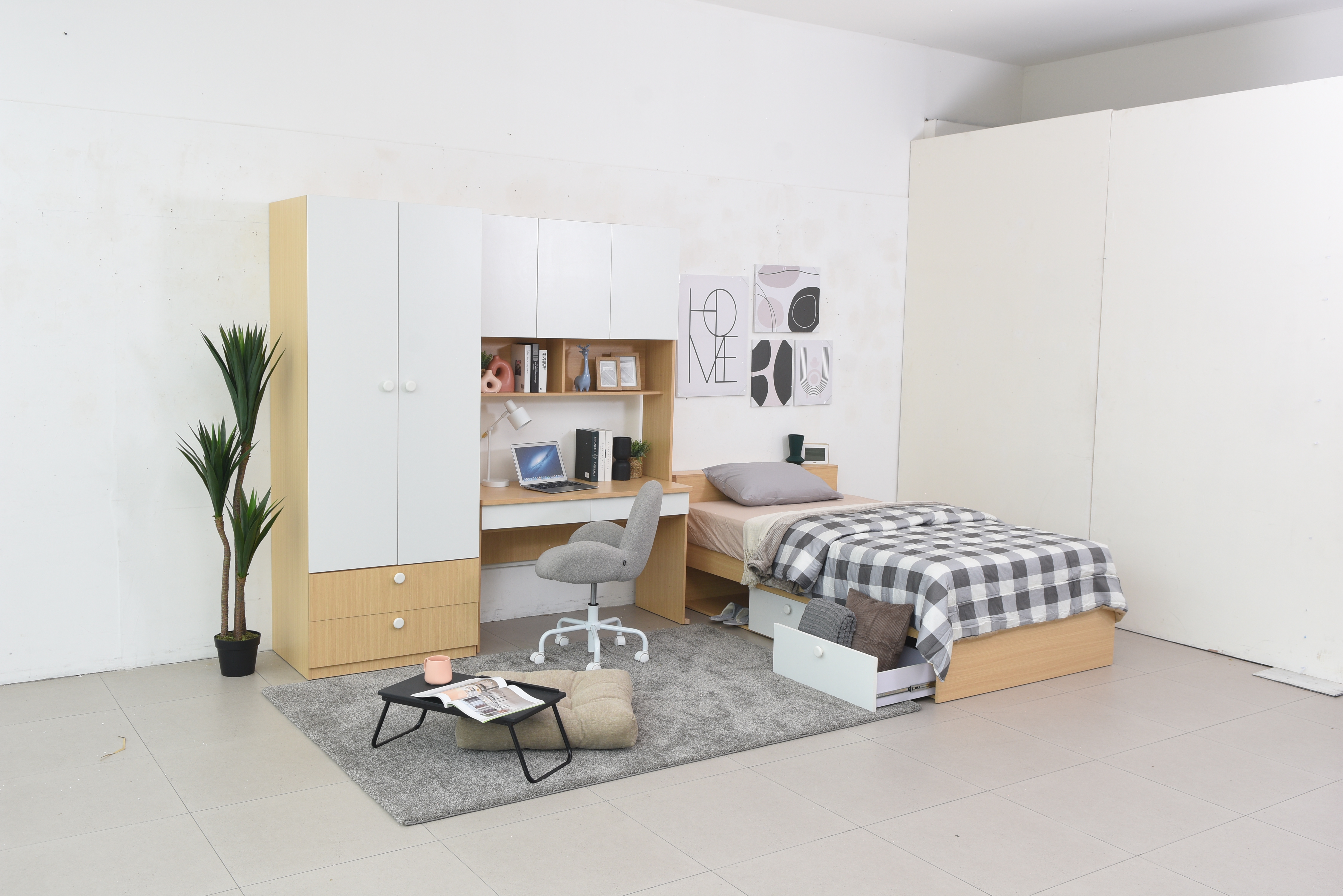 AXEL BED 120X200 CM SET WHITE (S/6)