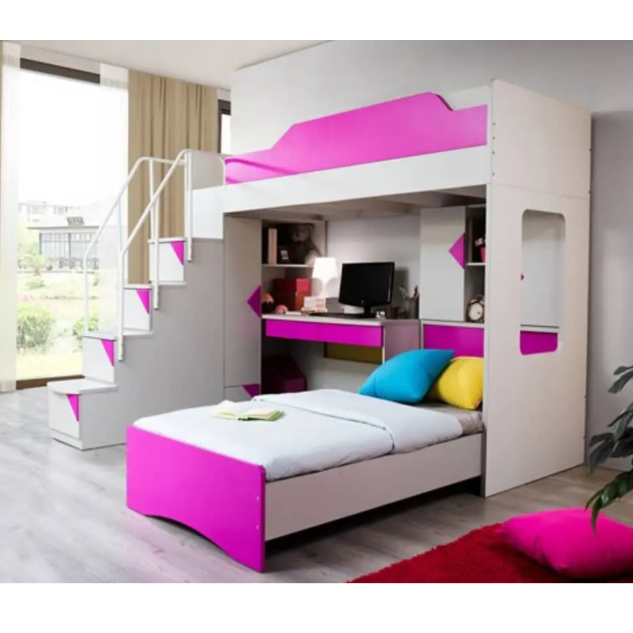 ASPEN2 MULTIFUNCTION BED PINK (S/2)