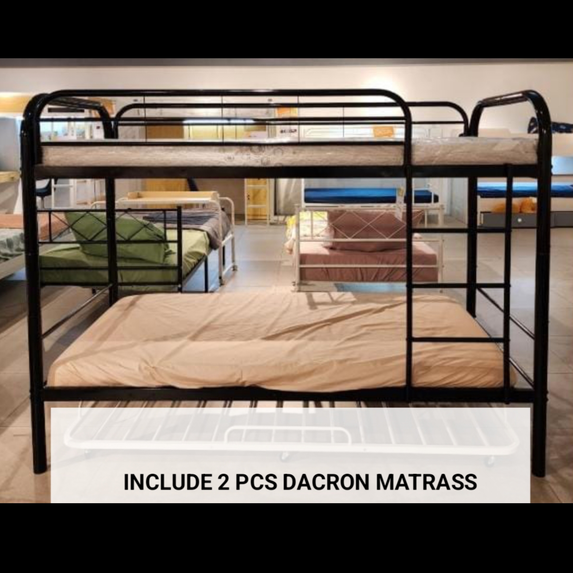 WESLEY BUNKBED 100X200 CM BLACK SET (S/2)