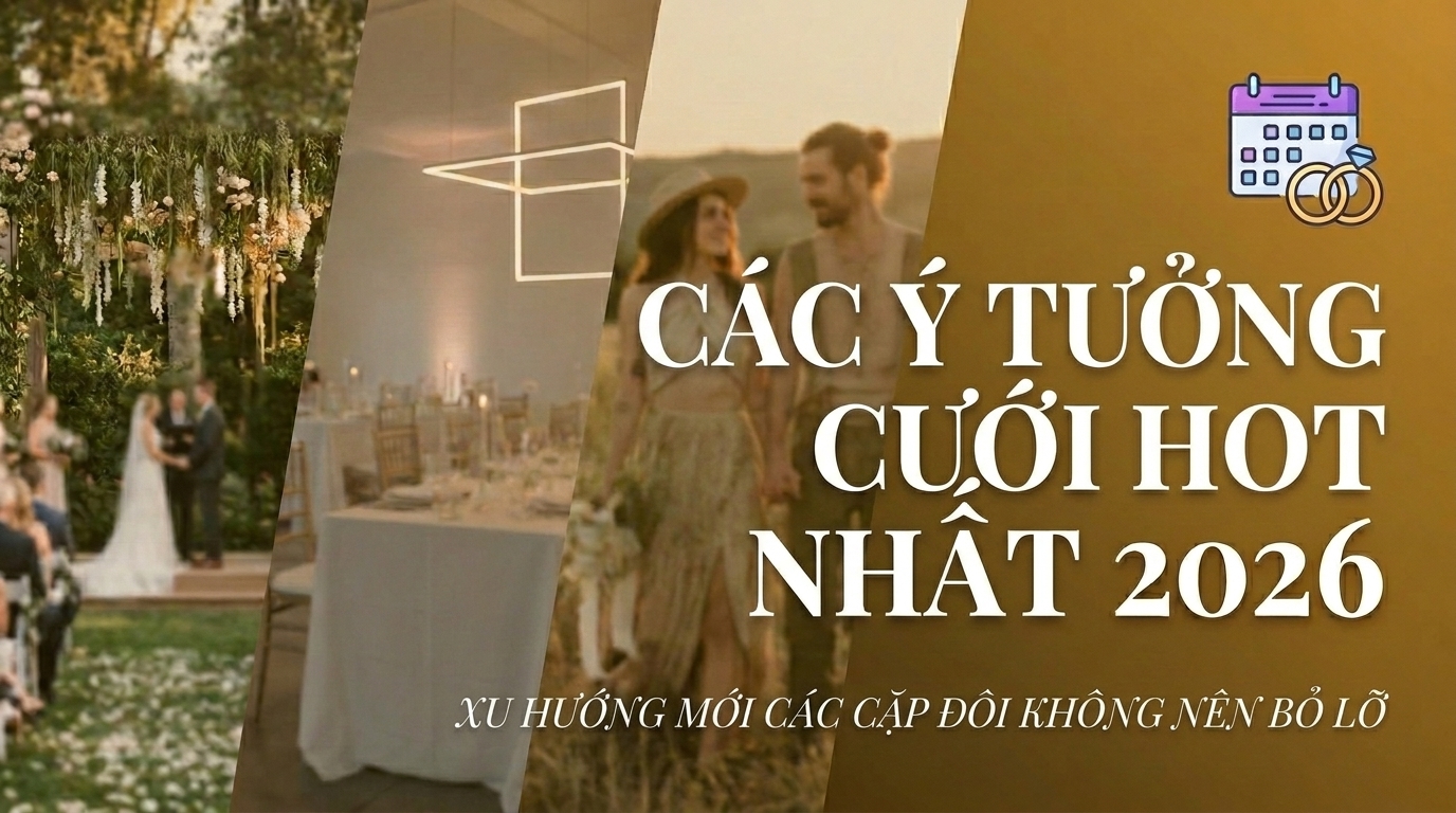 Top Concept Cưới Hot 2026: Xu Hướng Mới Cặp Đôi Không Nên Bỏ Lỡ