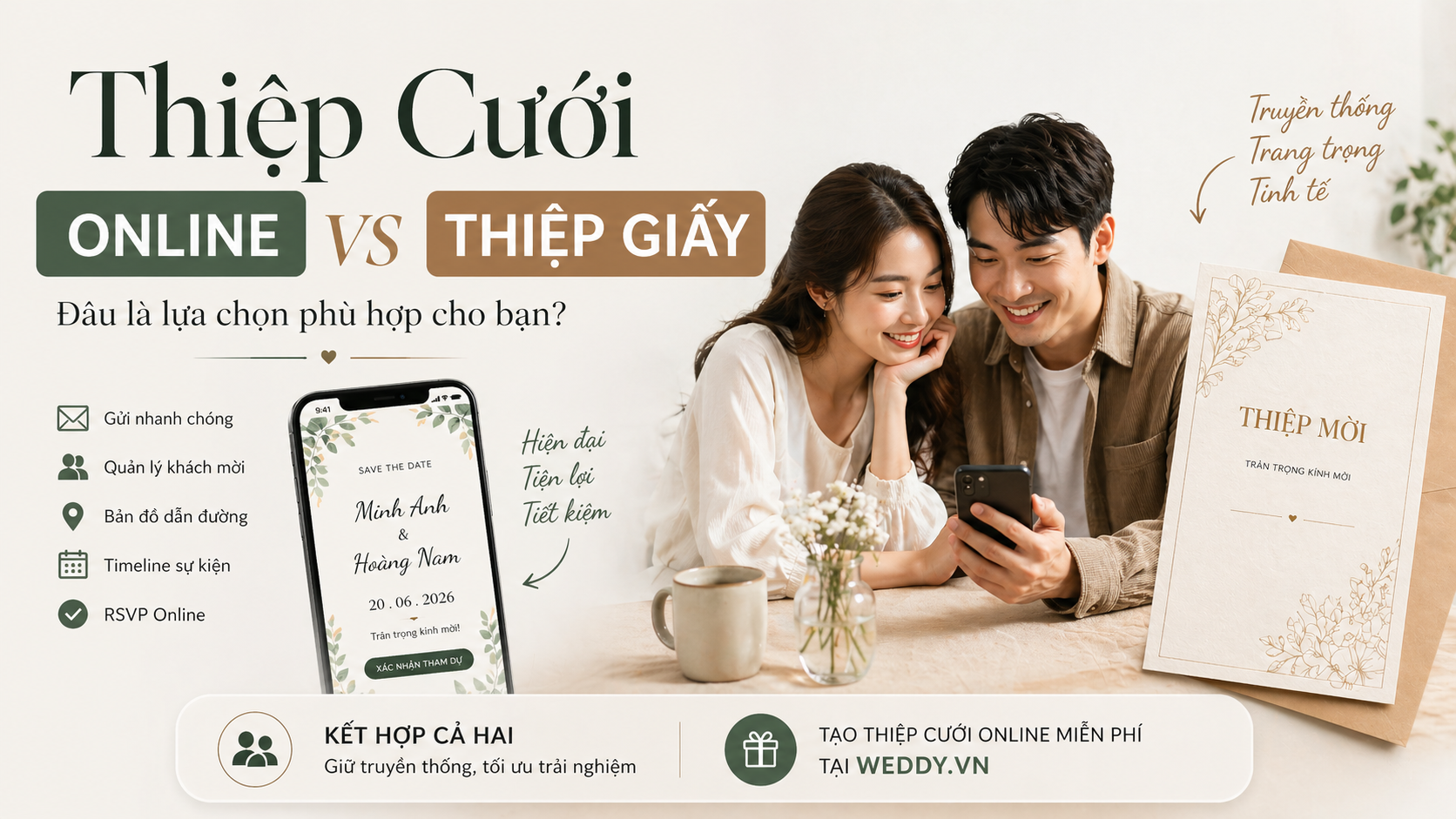 Thiệp Cưới Online vs Thiệp Giấy: Đâu Là Lựa Chọn Phù Hợp Cho Bạn?