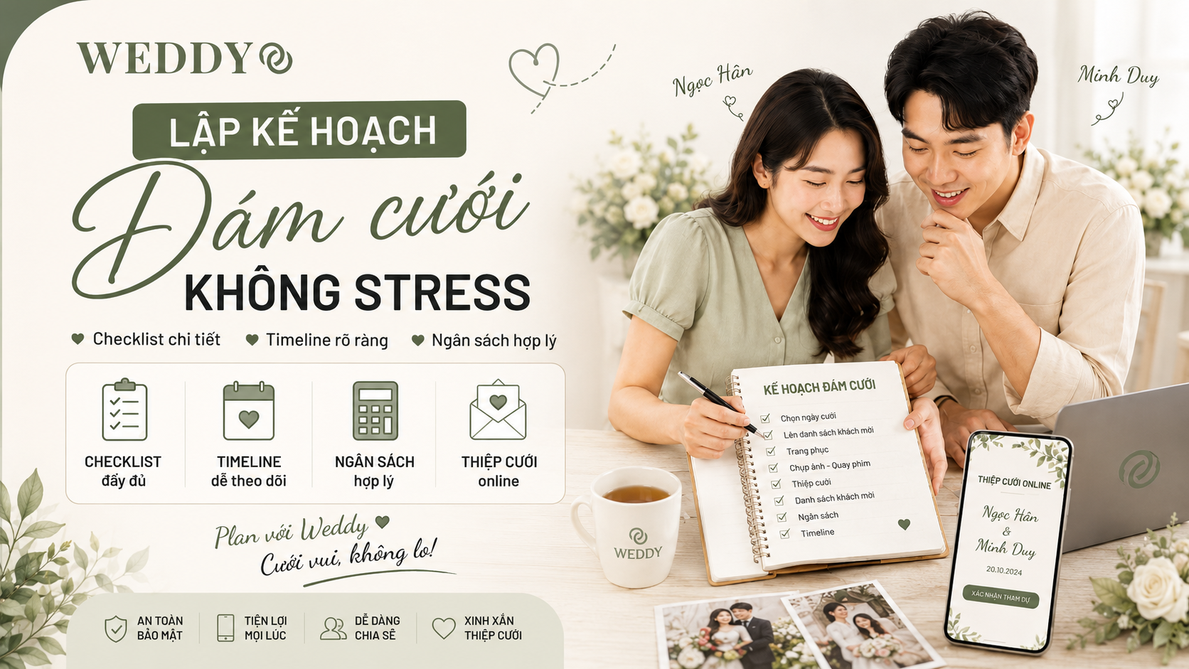 Lập kế hoạch đám cưới không stress: Cách chuẩn bị cưới gọn hơn cho các cặp đôi bận r���n