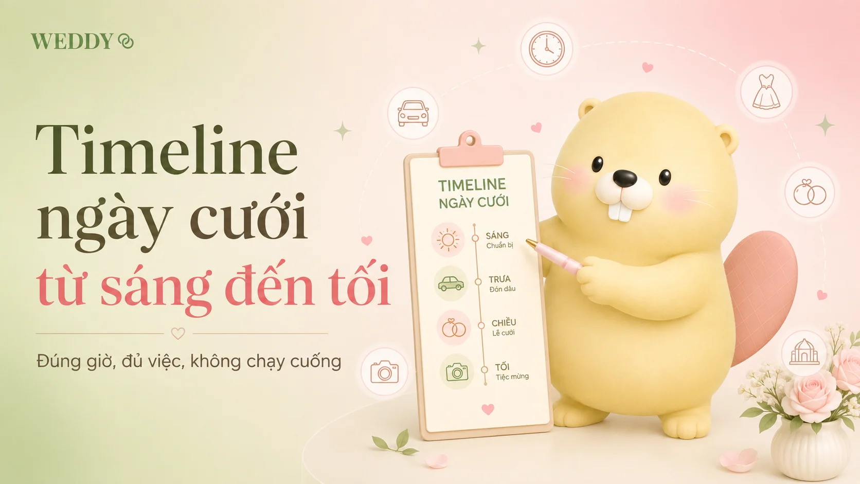 Timeline ngày cưới chi tiết từ sáng đến tối
