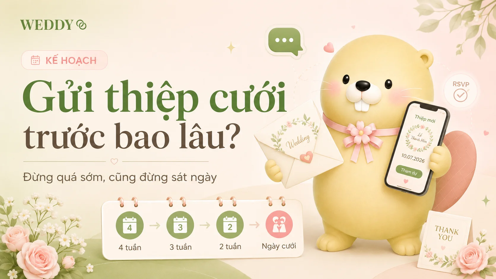 Gửi thiệp cưới trước bao lâu? Timeline gửi thiệp để khách không quên