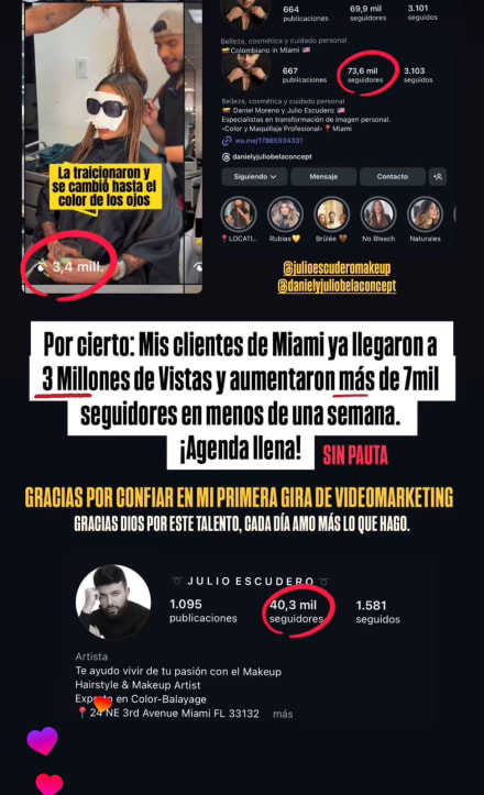 Clientes de Miami: 3 millones de vistas y más de 7 mil seguidores en menos de una semana, sin pauta