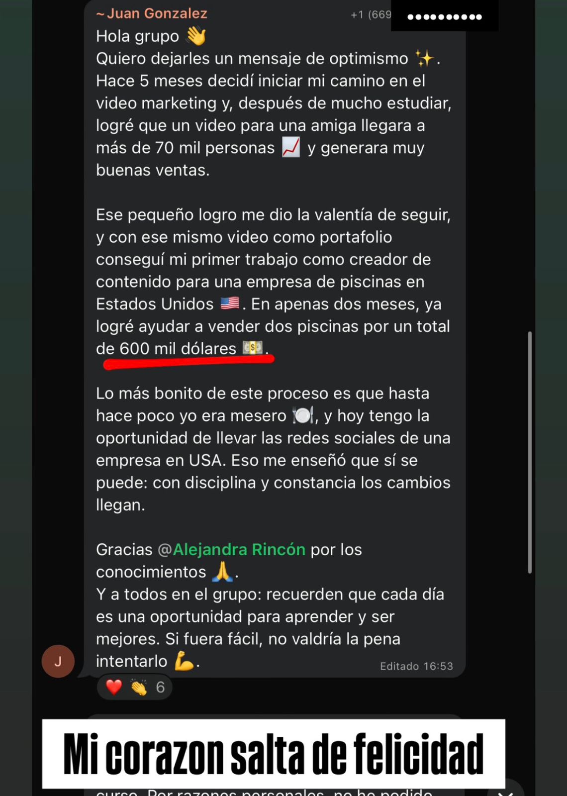 Testimonio de cliente de Proyecto Génesis