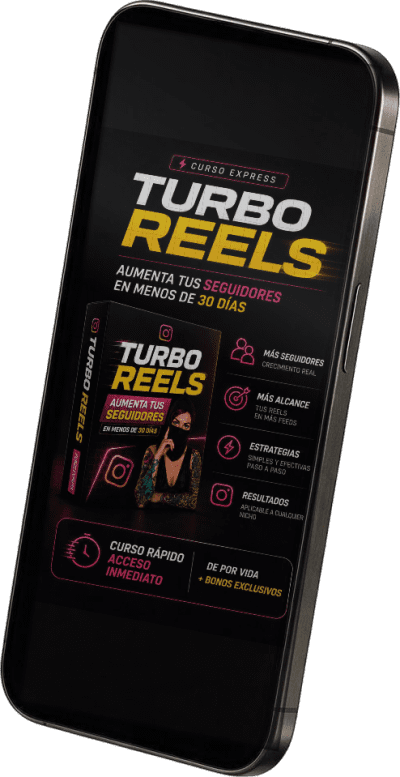 Teléfono mostrando la pieza del curso Turbo Reels