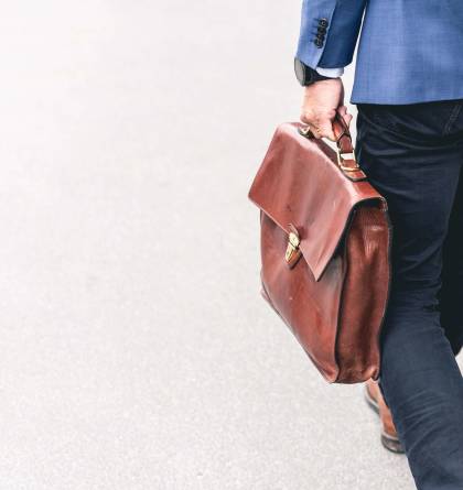 Attorney walking away