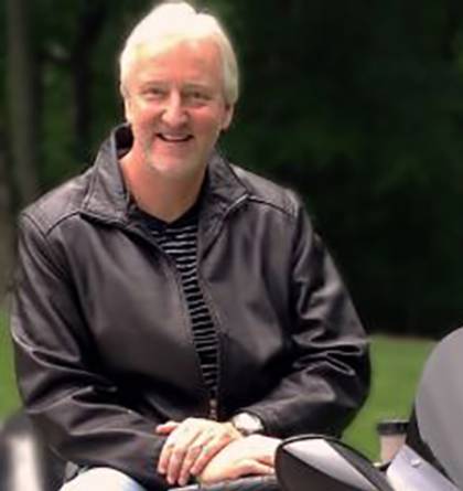 Attorney Carl Nagle on a motorcycle