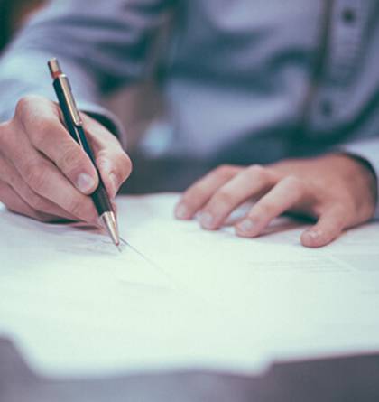 man writing