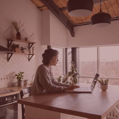 Woman working from home