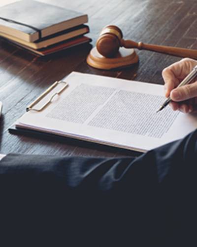 Attorney working on a contract