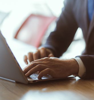 Businessman working at computer