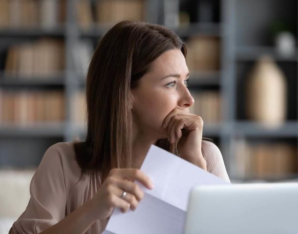 Woman having financial troubles