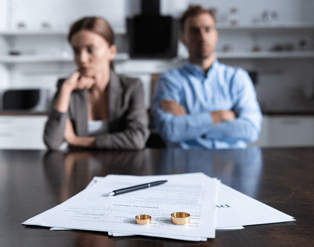 A couple trying to get divorced