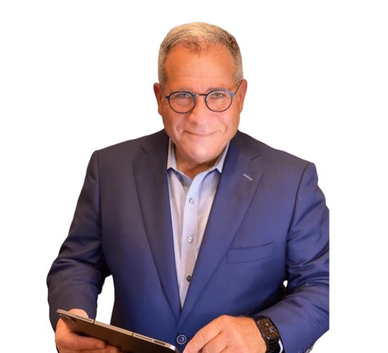 LeWinter holding a tablet.