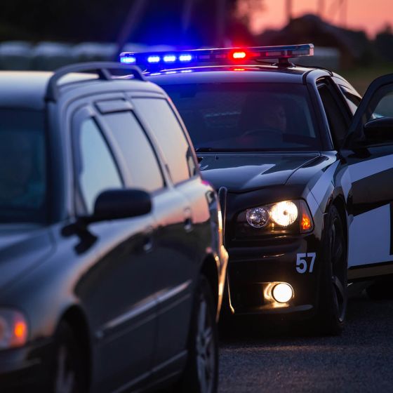 Car getting pulled over by the police