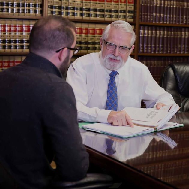 Attorney Vogt with a client