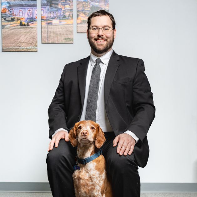 Ryan Foley with his beloved dog.
