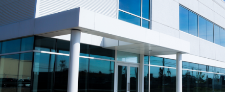 Local building symbolizing a real estate concept