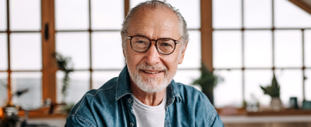 Elderly man smiling
