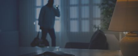 Burglar or intruder inside of a house