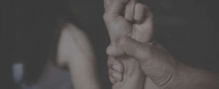 Woman victim of domestic violence and abuse.