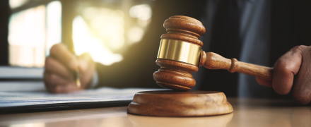 A judge holding a gavel.