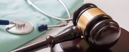A gavel and stethoscope.