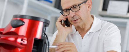 A man calling support about his appliance not working.
