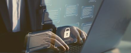 Documents confidentiality,cyber security protection concept.