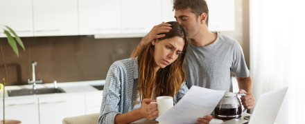 A couple going through financial troubles.