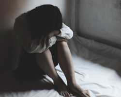 Sexual assault victim who is upset in her room