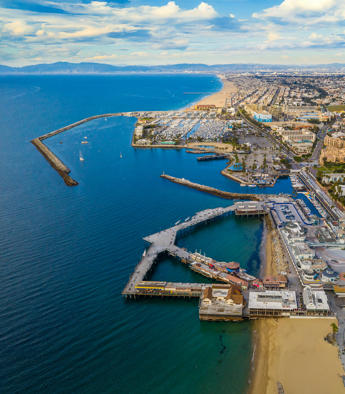 Aerial view of Redondo Beach Pier