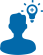 Human and light bulb icon